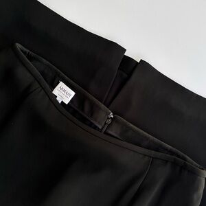 Giorgio Armani Collezioni Silk Blend Crepe Black Skirt Size 46 IT 10 US